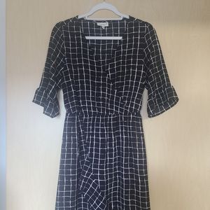 Black with a grid pattern dress